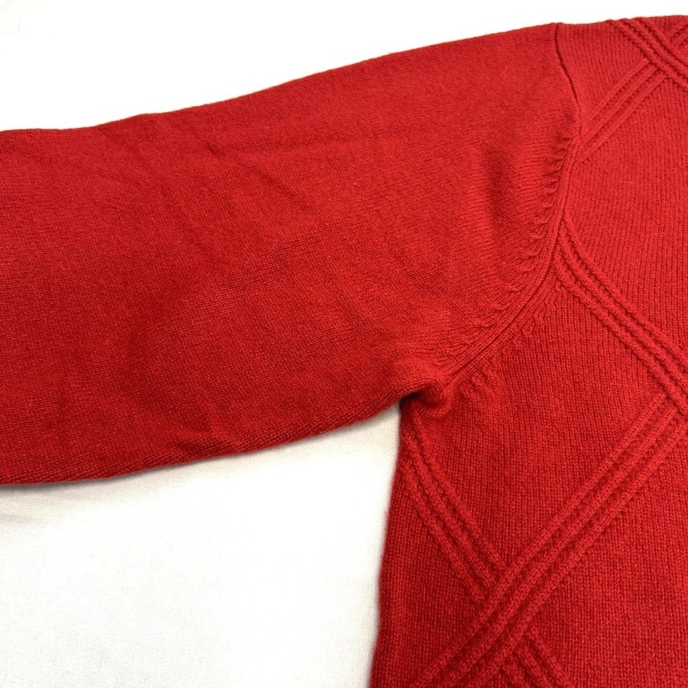 Jos. A. Bank Mens XXL Red Lambswool Blend V-Neck Cable Knit Sweater NWT - Picture 7 of 8